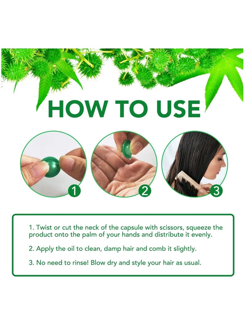 ALIVER 40 Pcs Jamaica Black Castor Hair Repair Oil Capsules Organic Jamaican Black Castor Oil with Keratin & Multivitamins Hair Repair Oil Shines Nourishing Repair Dry & Damaged Hair Treatment Leave-In Serum - Image 5