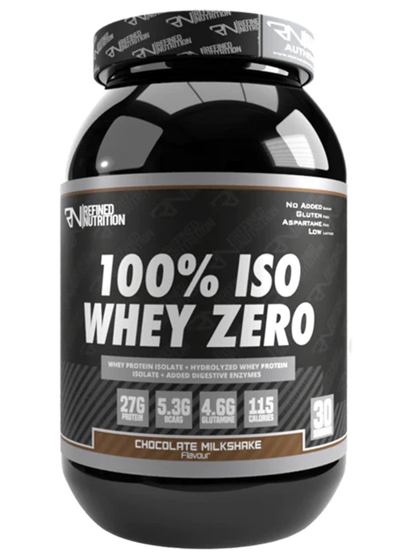 Refined Nutrition Refined Nutrition 100% Whey Isolate Zero, Muscle Support and Recovery, Digestive Health Support and Weight Management, Chocolate Milkshake Flavor, 908 Gm 