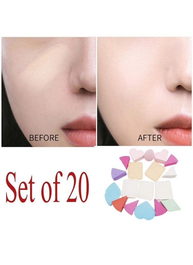 Magnusdeal - Makeup Preminum Beauty Sponge Blender Puff Set Latexfree Mutipurpose Shape And Colours Set Of 20 - Image 1