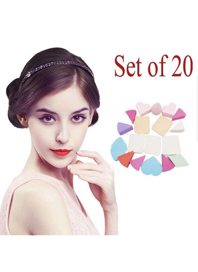 Magnusdeal - Makeup Preminum Beauty Sponge Blender Puff Set Latexfree Mutipurpose Shape And Colours Set Of 20 - Image 1