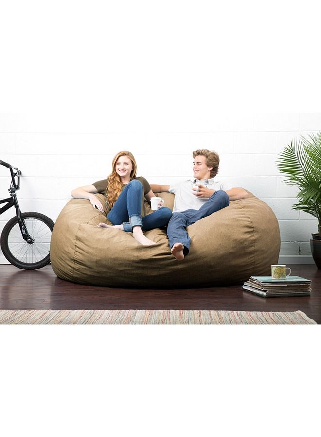 Comfy Ultra Large Family Size Bean Bag With Filling Beige 135 cm