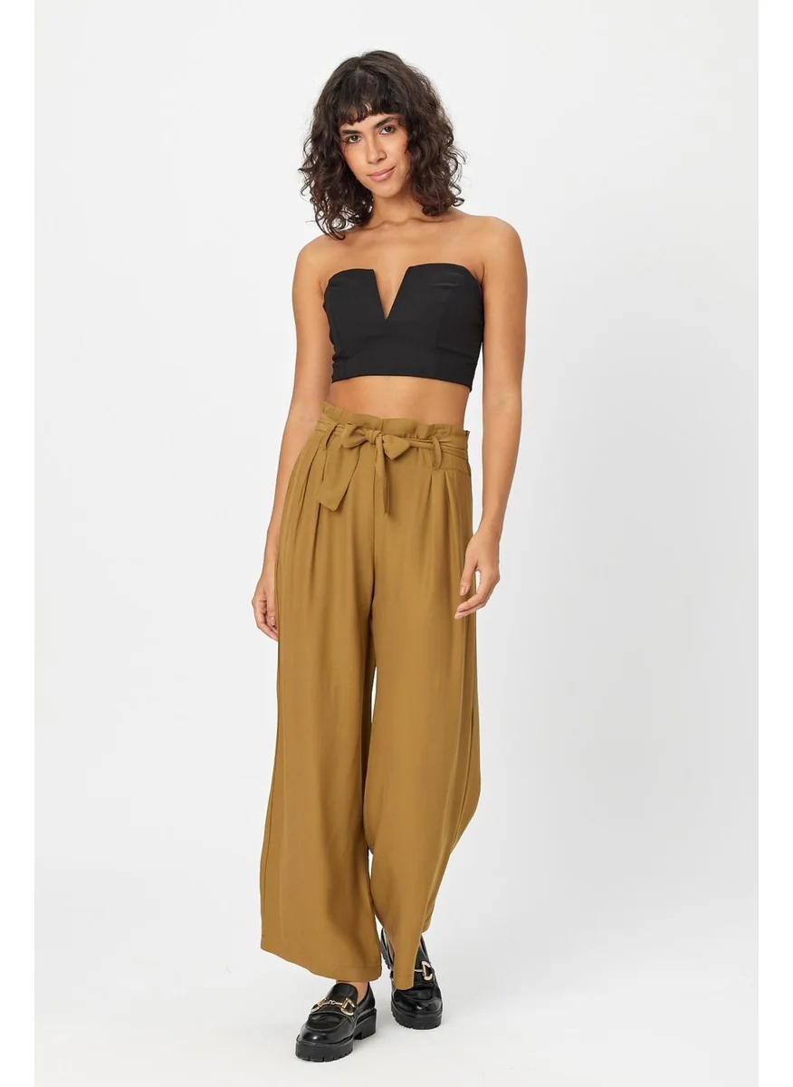 Alexander Gardi Belted Pleated Palazzo Trousers (B24-00232)