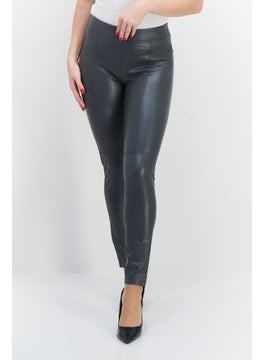 ESPRIT Women Regular Fit 28 Length Plaid Pants, Grey  - Image 1