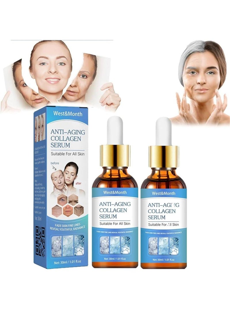 West&Month Anti-Aging Serum,Youthfully Face Serum,YoungAgain Anti-Wrinkle Serum,Dark Spot Corrector & Anti-Aging Collagen Serum, Collagen Boost Anti-Aging Serum for All Skin Types (2 PC) - Image 3