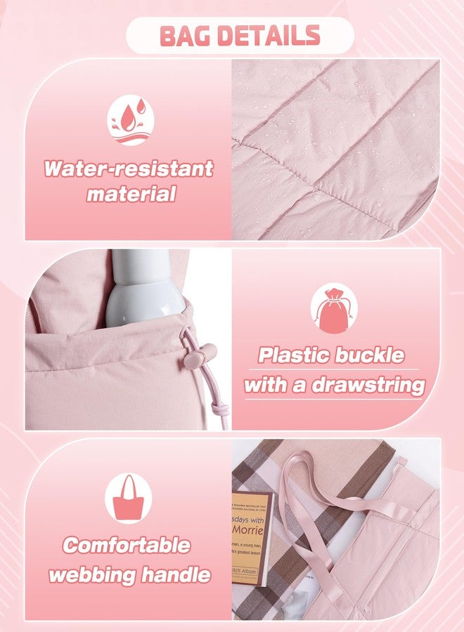 Smasrob Puffer Tote Bag for Women, Lightweight Tote Bag for Work and School, Pink - Image 5