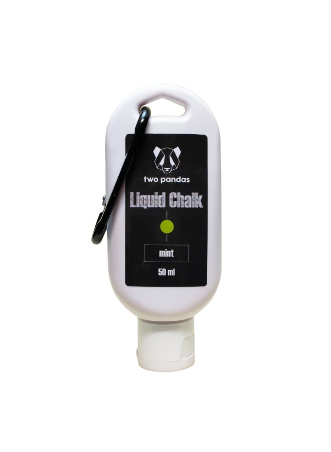 Two Pandas Liquid Chalk (Mint Scented) – Liquid Magnesium Carbonate for CrossFit, Hyrox, Rock Climbing, Bouldering, Gym, Callisthenics, Gymnastics & Weightlifting with carabiner - Image 1