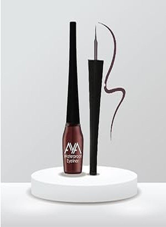 AYA Waterproof Eyeliner 5 ml & Eye Pencil Kajal 2.8g, Bold Eye Looks, Long-Lasting, Liner & Kajal Combo Pack, Essential Eye Kit, Brown - Image 4