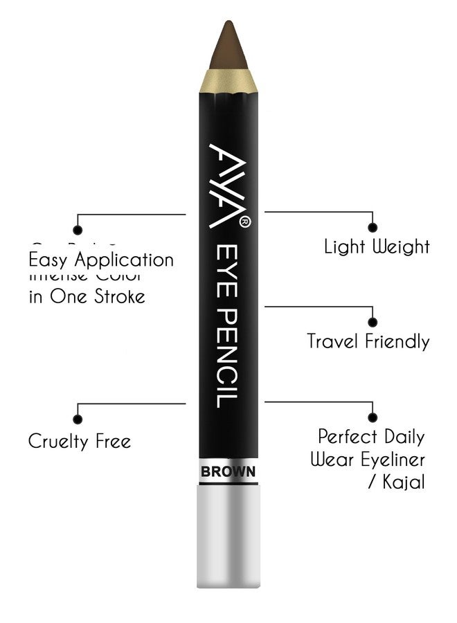 AYA Waterproof Eyeliner 5 ml & Eye Pencil Kajal 2.8g, Bold Eye Looks, Long-Lasting, Liner & Kajal Combo Pack, Essential Eye Kit, Brown - Image 5