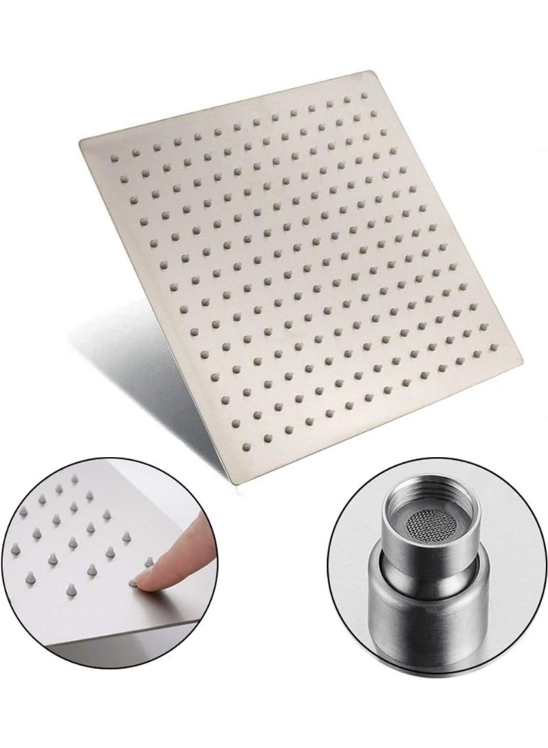 رأس دش مطري 30.48 سم، رأس دش مربع عالي الضغط من اورا، رأس دش كبير رفيع للغاية من الستانلس ستيل 304 والنيكل المصقول، رأس دش عصري بتصميم شلال لتغطية الجسم بالكامل للحمام - Image 3