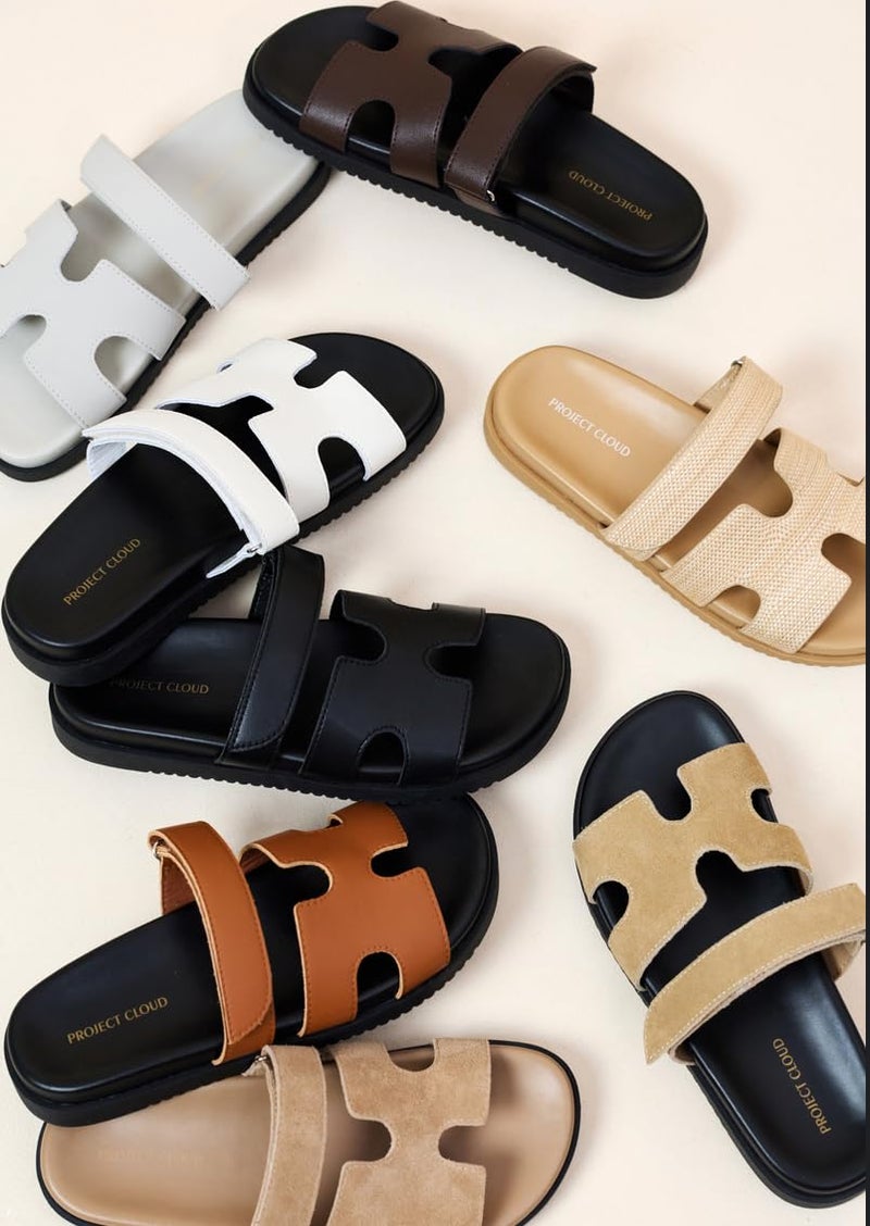 Project Cloud 100% Genuine Leather Sandals for Women Footwear - Stylish Womens Sandals with Plush & Soft Insole - Non-Slip and Water-Resistant Beach Sandals Slides for Women (Mayvy, White, 8) - Image 2