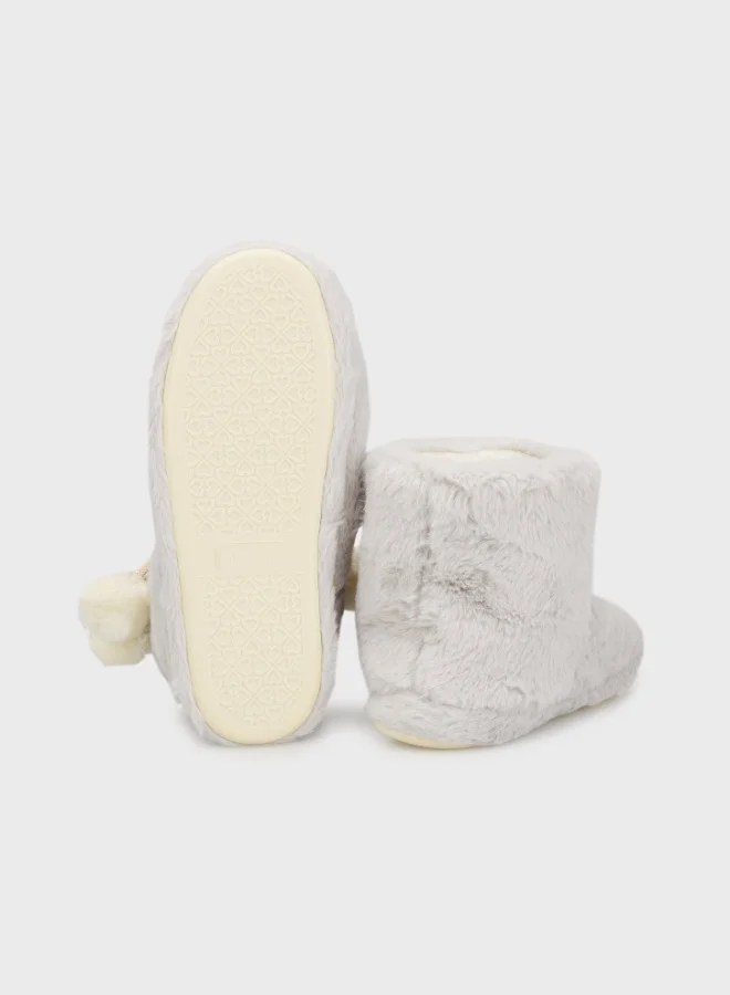 Lela  Lela Soft Textured Plush Pompom Slippers Women's Slippers 6722003 for Women | Best Price UAE