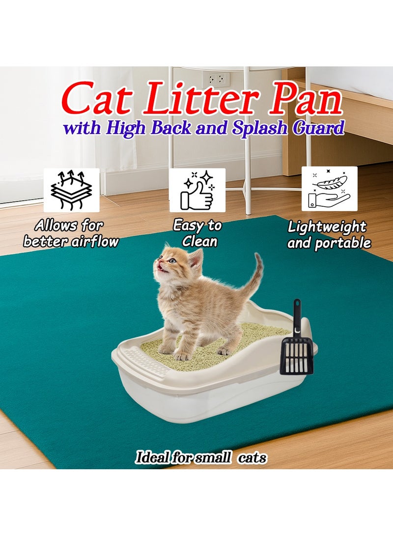 أن ان سي بيتس صندوق فضلات القطط للقطط الصغيرة، مصنوع من البلاستيك المتين وتصميم قابل للإزالة، صندوق فضلات القطط 38 سم مع مغرفة، سياج مرتفع ومضاد للرذاذ، صندوق فضلات الحيوانات الأليفة سهل التنظيف (بيج) - Image 4