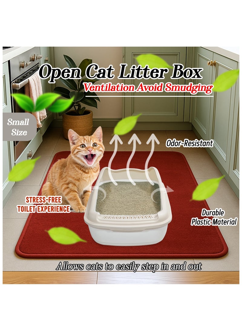 أن ان سي بيتس صندوق فضلات القطط للقطط الصغيرة، مصنوع من البلاستيك المتين وتصميم قابل للإزالة، صندوق فضلات القطط 38 سم مع مغرفة، سياج مرتفع ومضاد للرذاذ، صندوق فضلات الحيوانات الأليفة سهل التنظيف (بيج) - Image 5