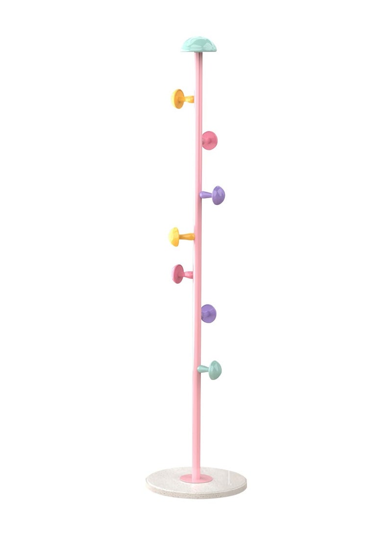 XiuWoo 1pc multifunctional coat rack, 7 mushroom hooks for hanging at multiple angles, suitable for hanging clothes, bags, hats, scarves, etc,  For Home, Bedroom, pink  - Image 1