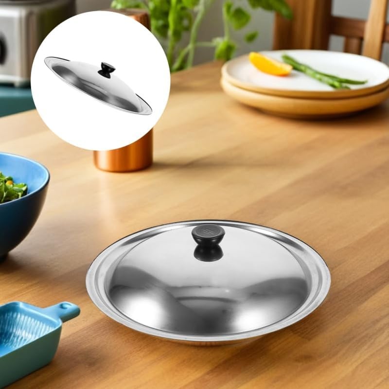 Amosfun Universal Pot Pan Lid 12.5 Inch Skillet Cover Stainless Steel Frying Pan Lid Replacement Pot Lid with Knob Handle for Home Kitchen Cookware Accessories - Image 5