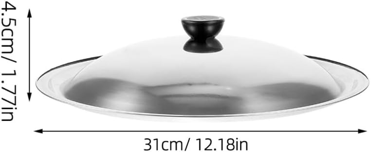 Amosfun Universal Pot Pan Lid 12.5 Inch Skillet Cover Stainless Steel Frying Pan Lid Replacement Pot Lid with Knob Handle for Home Kitchen Cookware Accessories - Image 2