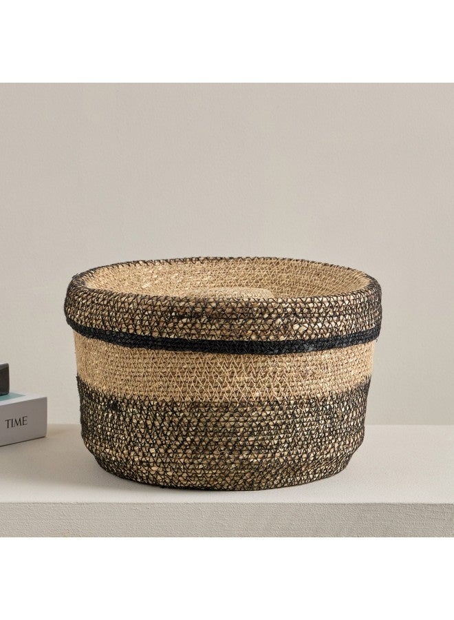 Home Box Noir Sea Grass Basket with Lid 24 x 24 x 26 cm - Image 2