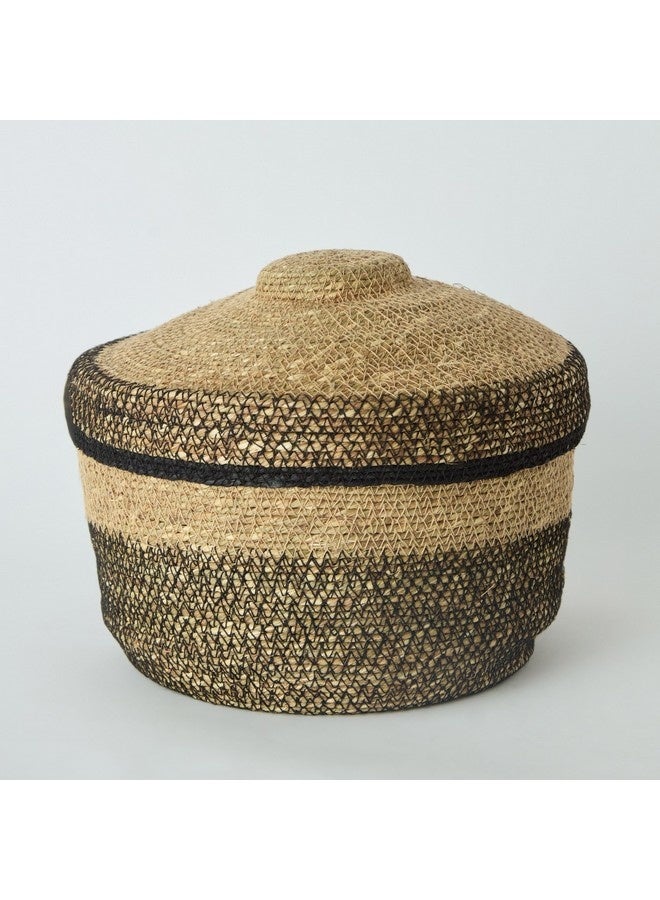 Home Box Noir Sea Grass Basket with Lid 24 x 24 x 26 cm - Image 3