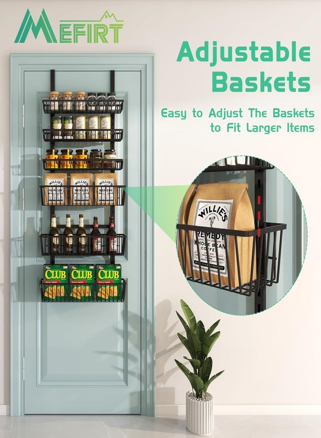 Mefirt Over The Door Pantry Organizer, Pantry Organization and Storage, 6-Tier Deep Baskets Hanging Heavy-Duty Metal, Wall Spice Rack Seasoning Shelves for Home & Kitchen, Laundry Room Bathroom, Black - Image 5
