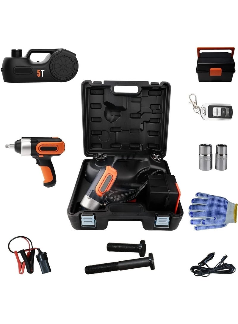 3-in-1 5 Ton Hydraulic Car Jack with Tire Wrench – Easy Emergency Tire Changing Tool - Image 1