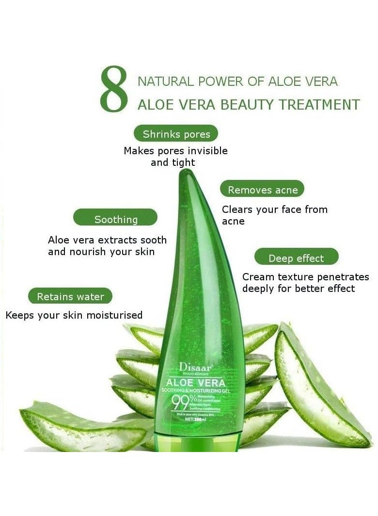 Disaar Aloe Vera Gel 99% Soothing and Moisturizing Gel Oil Control Acne After-sun Repair - Image 2
