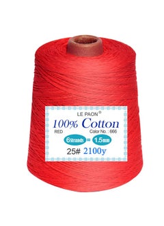 500Gram Cone Embroidery Floss Cross Stitch Threads Friendship Bracelets Floss Crafts Floss ，Red 666