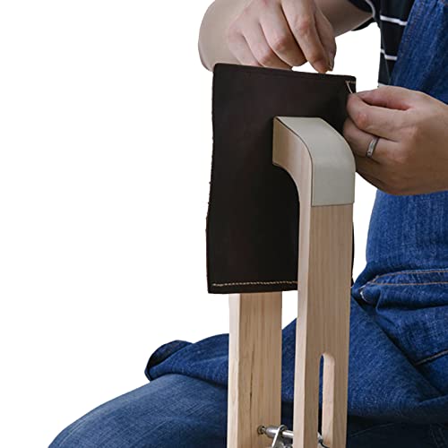 LYFJXX Leather Stitching Pony, DIY Leather Stitching Clamp with PU Leather, Wood Pony Horse Clamp - Image 5