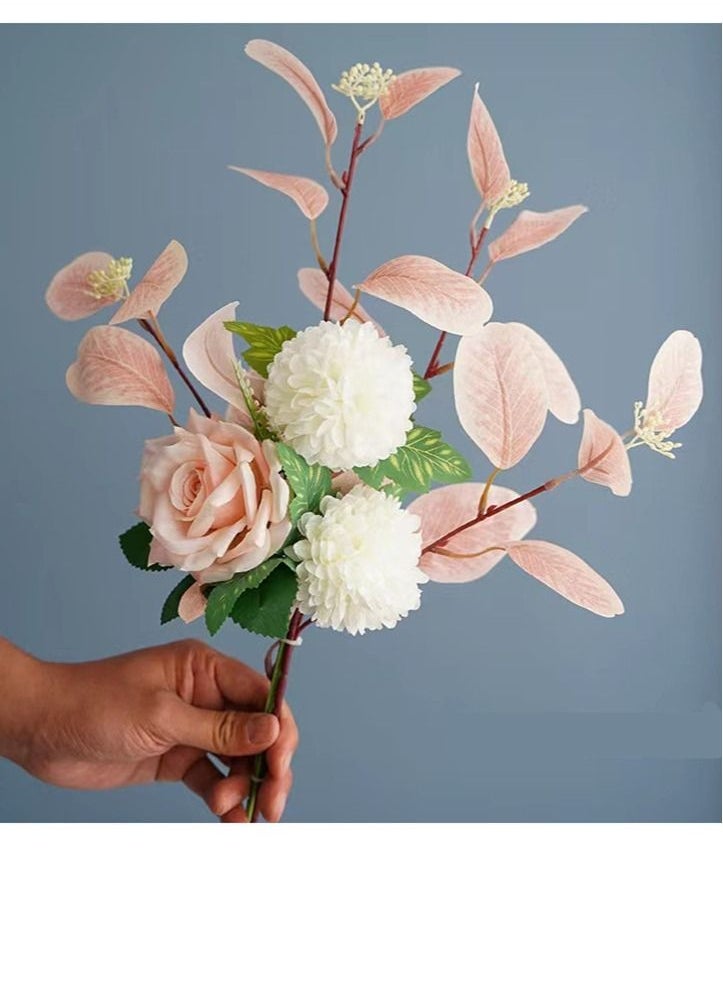 Kutis 1 Bunch of Artificial Decorative Flowers Wedding Home Decoration Pink/white 35 x 45 Centimeter  - Image 3