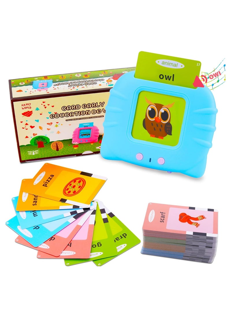 TOY GARDEN Talking Flash Cards Learning Toy for Toddlers (British English) – 224 Audible Words, Electronic Interactive Educational Toy for Kids Aged 1–6 – Preschool Gift (Blue)  - Image 1