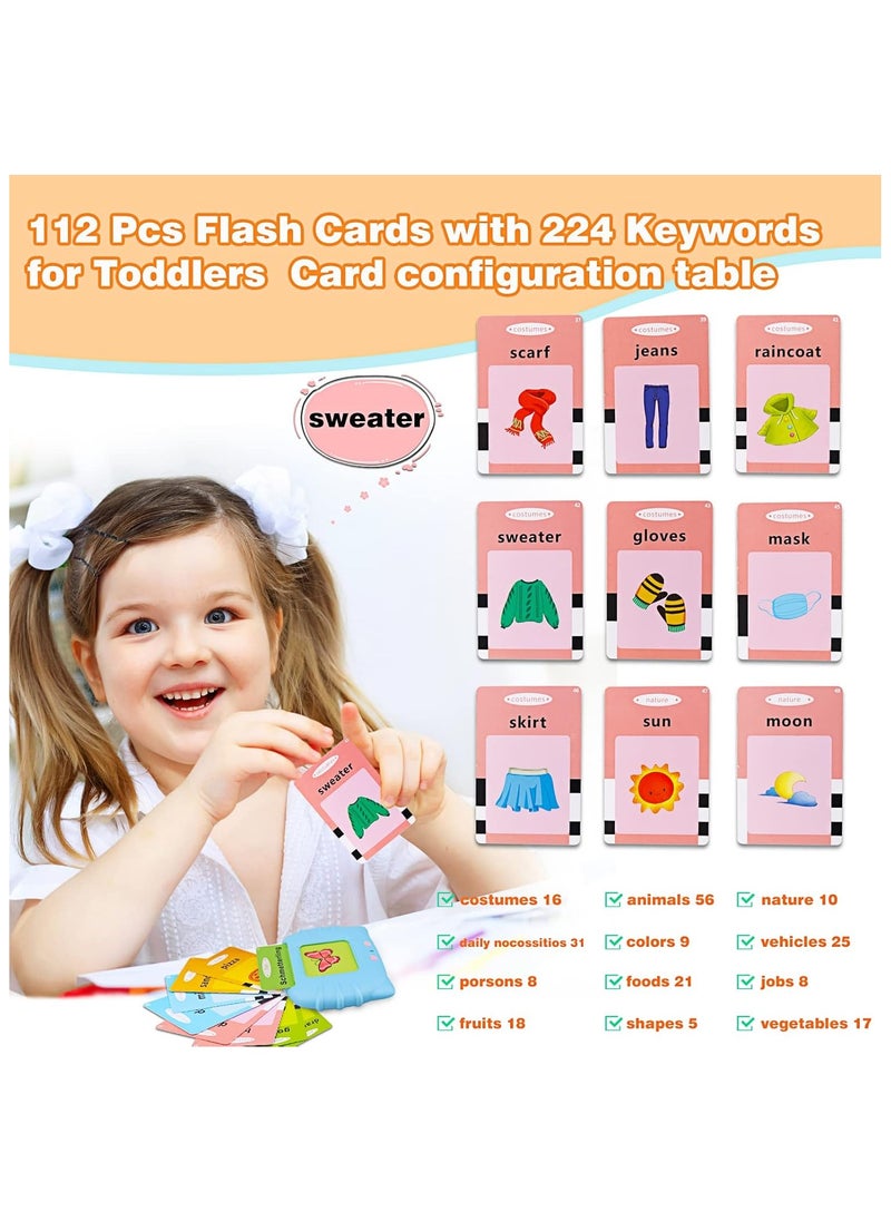 TOY GARDEN Talking Flash Cards Learning Toy for Toddlers (British English) – 224 Audible Words, Electronic Interactive Educational Toy for Kids Aged 1–6 – Preschool Gift (Blue)  - Image 2