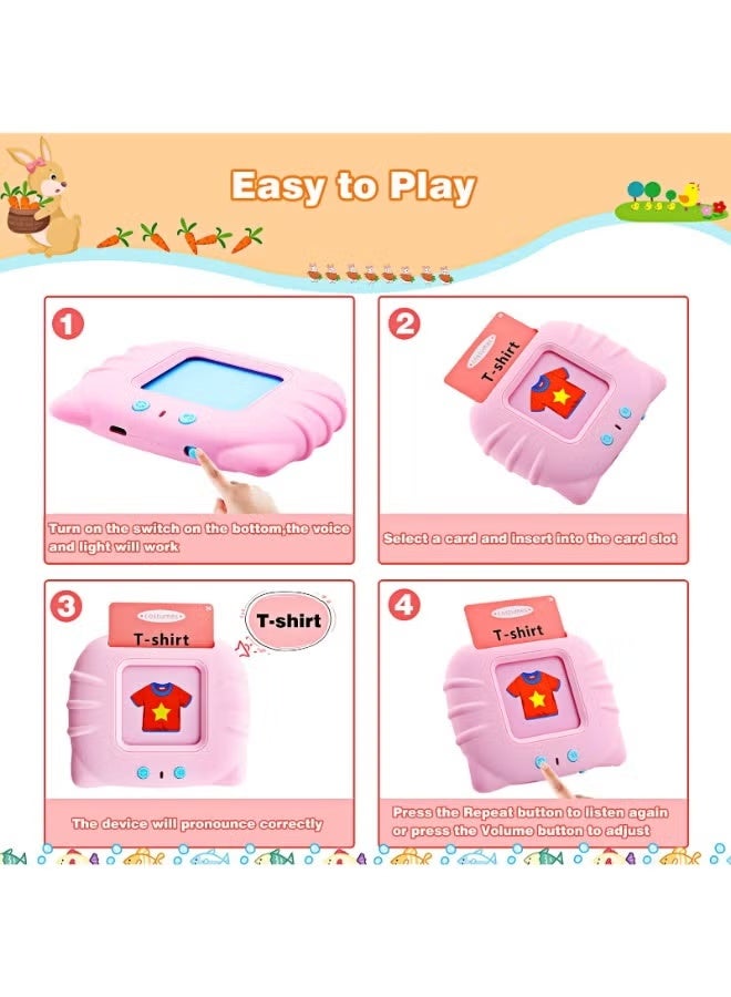 TOY GARDEN Talking Flash Cards Learning Toy for Toddlers (British English) – 224 Audible Words, Electronic Interactive Educational Toy for Kids Aged 1–6 – Preschool Gift (Blue) - Image 5