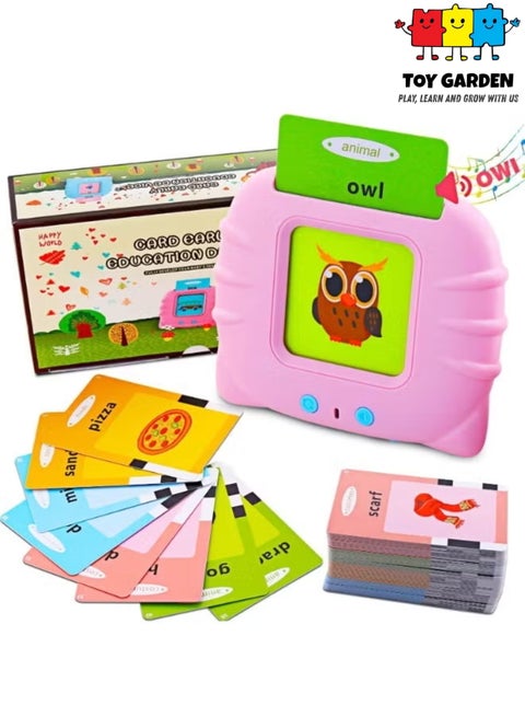 Talking Flash Cards Learning Toy for Toddlers (British English) – 224 Audible Words, Electronic Interactive Educational Toy for Kids Aged 1–6 – Preschool Gift (Blue)