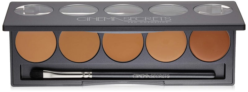 Cinema Secrets Ultimate Foundation 5-in1 Palette - Light-Med Yellow-Beige Undertones, 300 series, Buildable Coverage, Long-Wear Matte Finish, Paraben-Free, Color Correct, Contour & Highlight - Image 1