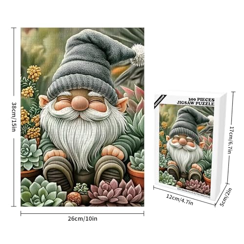 Artinhand Great Jigsaw Puzzles for Adults 300 Pieces Gnome Succulents Puzzles for Adults Toys Gift Family Decoration Kids Puzzle - Image 5