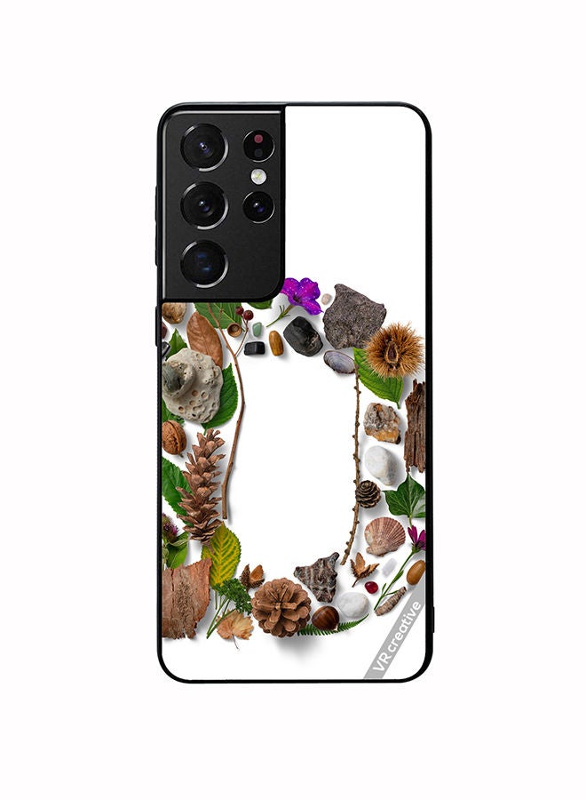 VR CREATIVE Protective Case Cover For Samsung Galaxy S21 Ultra 5G Alphabet D Design Multicolour - Image 1