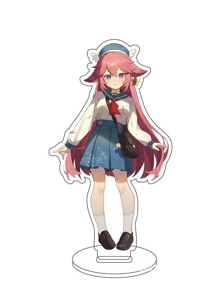 Genshin Impact Stand Figure Acrylic Ornaments Stand Model Collections Peripheral Statue Card Character Proof Series Transparent Figure Model Fans Decoration Collection Desk Decor Toys Cute(6pcs)  - Image 4