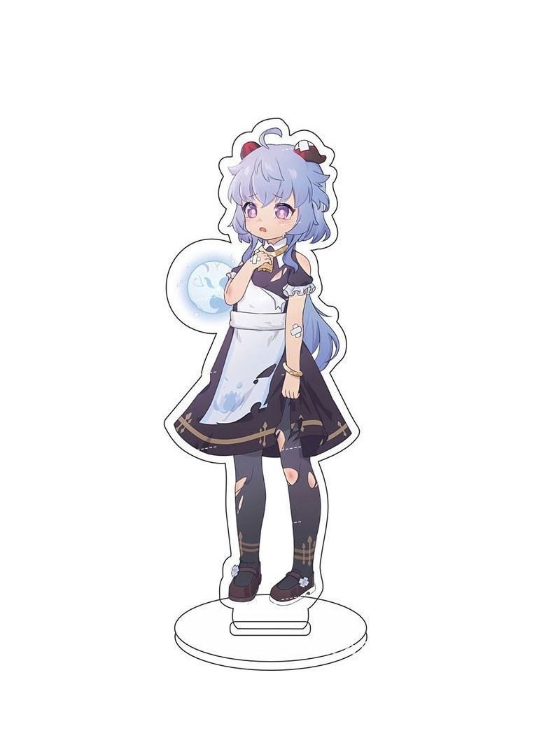 Genshin Impact Stand Figure Acrylic Ornaments Stand Model Collections Peripheral Statue Card Character Proof Series Transparent Figure Model Fans Decoration Collection Desk Decor Toys Cute(6pcs)  - Image 3