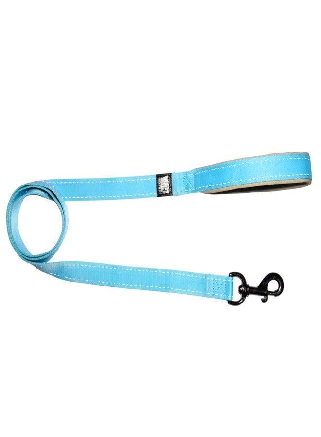 Plushmate x Indian Hound Durable Reflective Nylon Dog Leash with Strong Hook & Super Soft Neoprene Padded Handle for Walking, Running, Training of Small Medium Large Dogs (5ft Long, XS, Light Blue) - Image 1