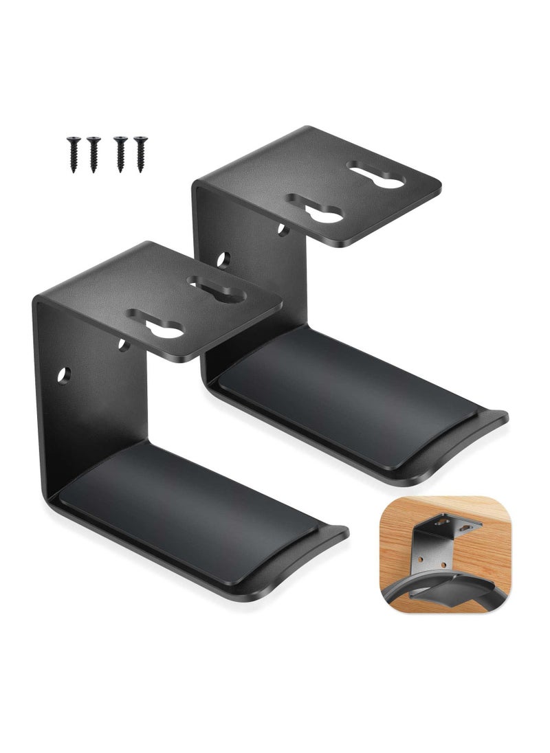 general 2 Pcs Headphone Stand, Under Desk Headphone Hanger 4 Pcs Screws Headphone Mount Hook with Silicone Pad Universal Headset Stand for Gaming Headset, Cables (Black) - Image 1