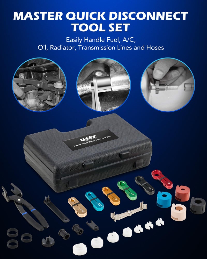 Orion Motor Tech Orion Motor Tech 26pc Fuel Line Disconnect Tool Set, Master Quick Disconnect Tool Kit with Fuel and AC Disconnect Pliers, Fuel Line Removal Tool Set for AC Fuel & Transmission Systems, Black  - Image 2