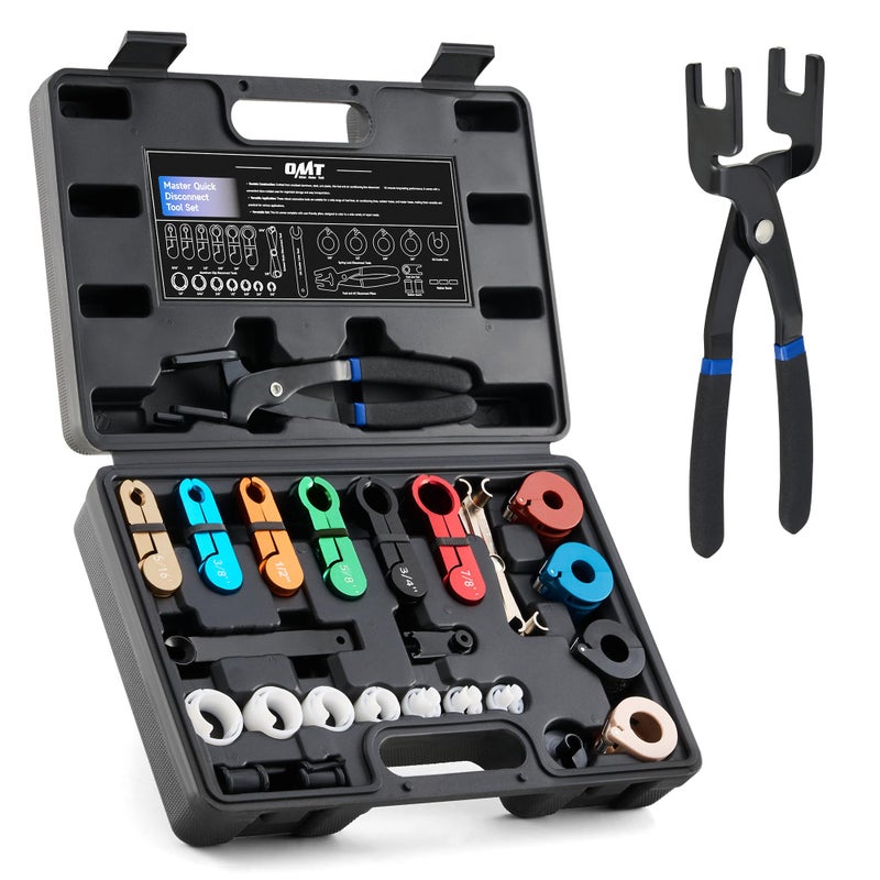 Orion Motor Tech Orion Motor Tech 26pc Fuel Line Disconnect Tool Set, Master Quick Disconnect Tool Kit with Fuel and AC Disconnect Pliers, Fuel Line Removal Tool Set for AC Fuel & Transmission Systems, Black  - Image 1