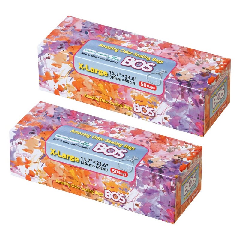 أكياس القمامة القابلة للتصرف BOS OdorSealing ذات الرائحة الخالية الحجم XL اللون أبيض 50 حبة عبوة من 1100 كيس