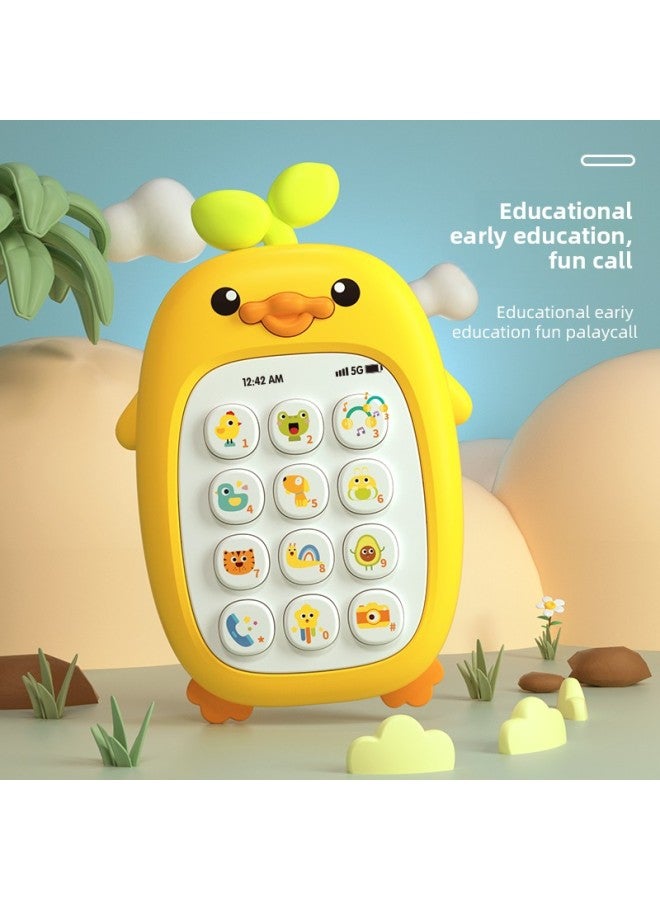 Internet Red Baby Toys Early Education Baby 6 Months Children 0-1 Years Old Boys And Girls Children Half 833 967 To 12-Specifications:[little Yellow Duck Mobile Phone] Rechargeable Version + Tumbler - Image 3