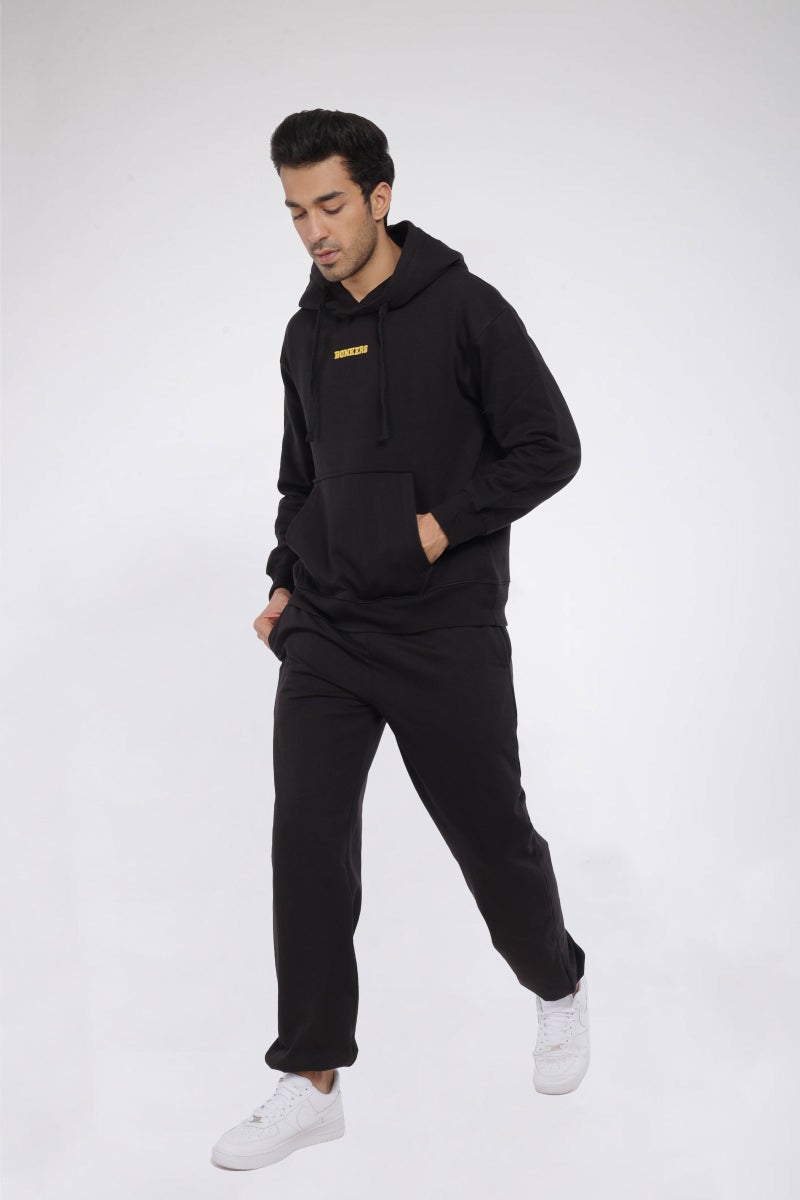 بونكرس كُرنر Black Signature Oversized Heavyweight Hoodie (Fleece) For Men's - Image 2