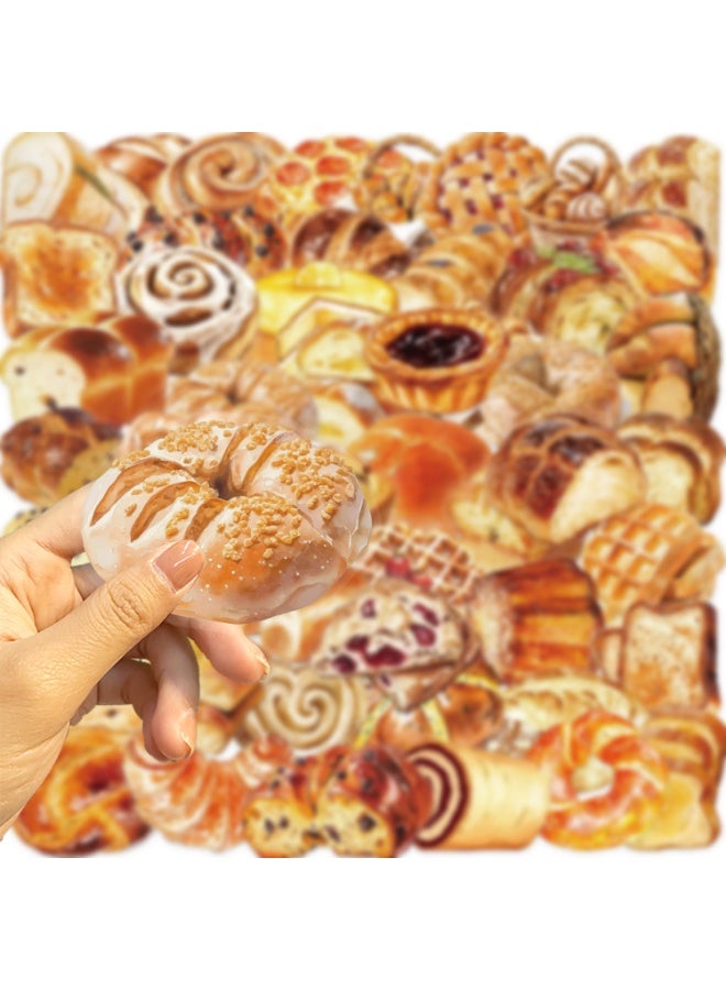 NIBEMINENT 50 Pcs Cartoon Baking Cake Bread Series Deco Kit Waterproof Stickers, High Definition Printing Bright Colors, Suitable for Laptop Skateboard Luggage Water Bottle Guitar DIY - Image 1