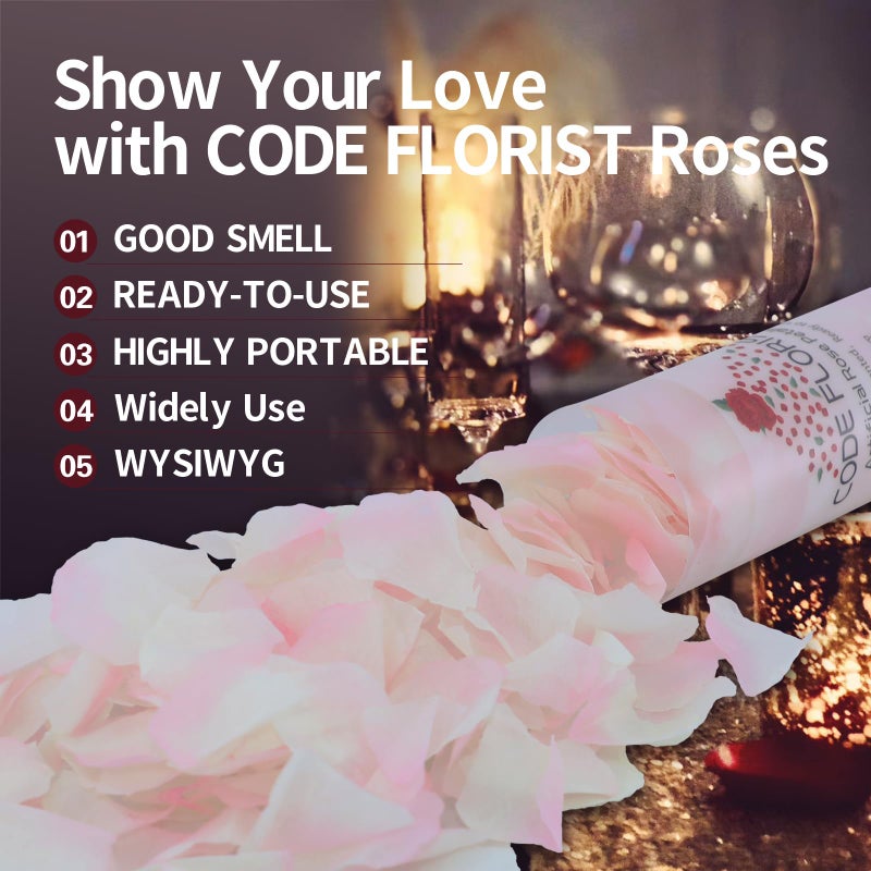 CODE FLORIST 1100 PCS Silk Rose Petals for Valentine's Day Fake Rose Petals for Romantic Night Wedding Proposal Anniversary Flower Decorations(Separated Scented Champagne Pink) - Image 3