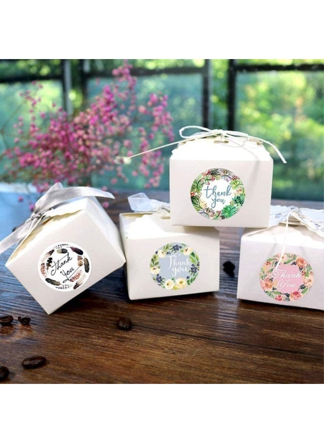 Premify ملصقات شكر، 500 قطعة ملصقات شكر لتغليف الهدايا، تعبئة الخبز، أختام الظرف، الأعمال الصغيرة، عيد الميلاد، الزفاف، حقيبة تغليف الهدايا، ملصق دائري لمتجر الهدايا (تصميم زهور) - Image 3