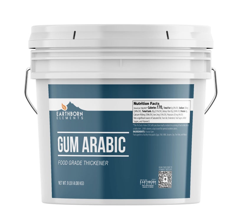 Earthborn Elements Gum Arabic 2 Gallon Bucket Acacia Multitude of Uses Resealable Bucket