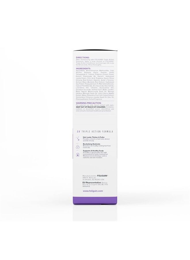 FOLIGAIN Triple Action Conditioner For Thinning Hair, Volumizing Conditioner for Women, 8 Fl. Oz. - Image 4