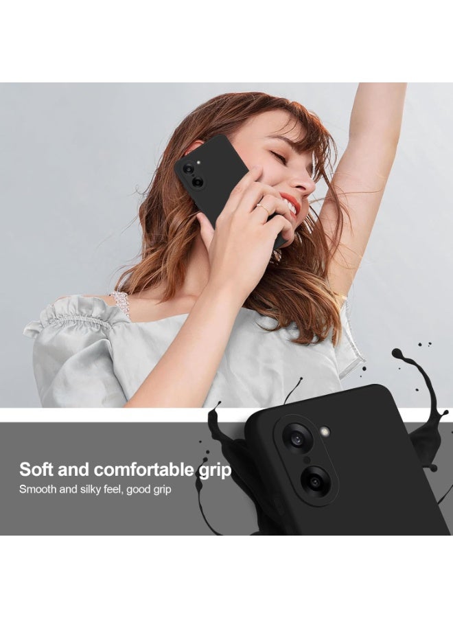 Muzz Case Compatible with OnePlus Nord CE5  Liquid Gel Rubber Bumper Case with Soft Microfiber Lining Cushion Slim Hard Shell Shockproof Protective Cover for OnePlus Nord CE 5 5G Black - Image 4